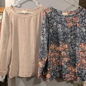 Two Loft pullover blouses.